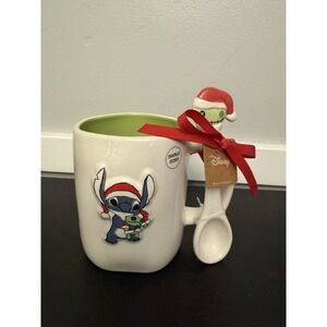 Rae Dunn Christmas Disney Stitch-mas Joy Santa Hat Double Sided Spoon Mug